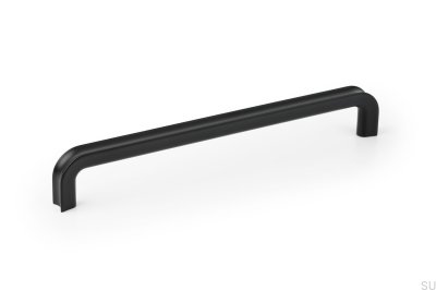 Puxador para móveis oblongo Lipp 192, metal, preto fosco