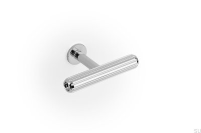Puxador para móveis T-Bar Rille Mini, níquel polido
