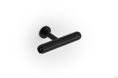 T-Bar Rille Mini Alumínio Preto Escovado Botão para Móveis