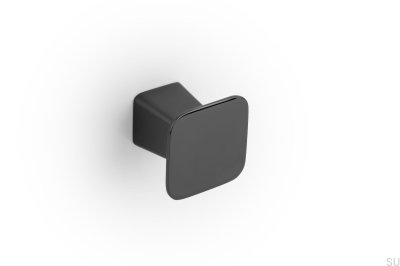 Puxador de móvel prisma preto titânio polido