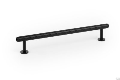 Puxador para móveis oblongo Rille Mini 160, alumínio preto escovado