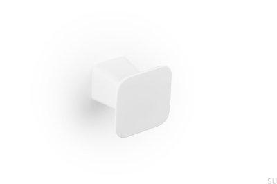 Botão para móveis de metal prisma, branco mate