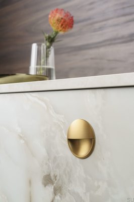 Puxador para móveis embutido Lidd 48, ouro escovado, cava