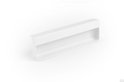 Puxador embutido para móvel Moule 128, metal, branco fosco