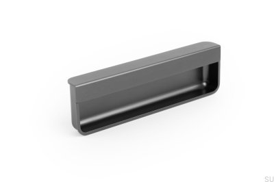 Puxador embutido para móvel Moule 128, metal, preto