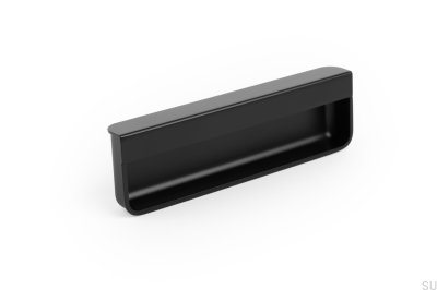 Puxador embutido Moule 128 para móveis, metal, preto fosco