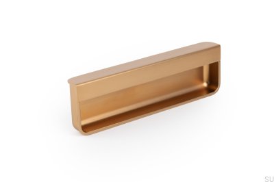 Puxador de móvel embutido Moule 128 Brushed Gold Cava