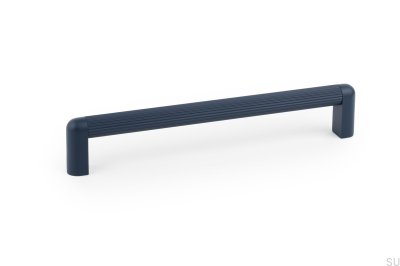 Puxador de móvel oblongo Riss Mini 192 Alumínio Azul