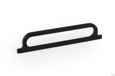 Puxador para móveis oblongo Omega 160, metal, preto fosco