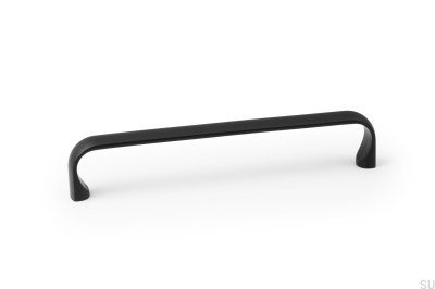 Puxador para móveis oblongo Miig 160, metal, preto fosco