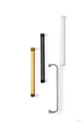 Puxador para móveis oblongo Miig 160, metal, branco fosco
