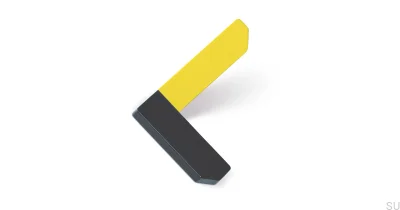 Cabide de parede de canto Antracite com Amarelo