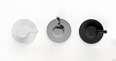 Cabide de parede em metal com barbatana branco mate
