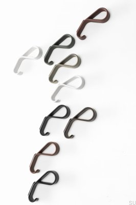 Cabide de parede metálico Belt 30, preto fosco