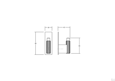 Cabide de parede com arruela Arpa Plate Aluminium Gold Brushed Dark