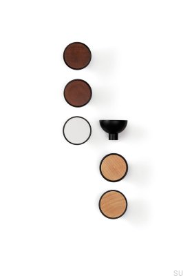 Cabide de parede Bol Black com madeira Sapeli