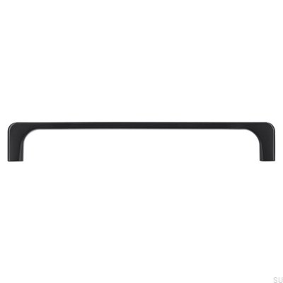 Puxador de móvel oblongo 2563 160 metal, preto fosco