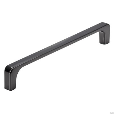 Puxador de móvel oblongo 2563 160 Preto Cromado Polido
