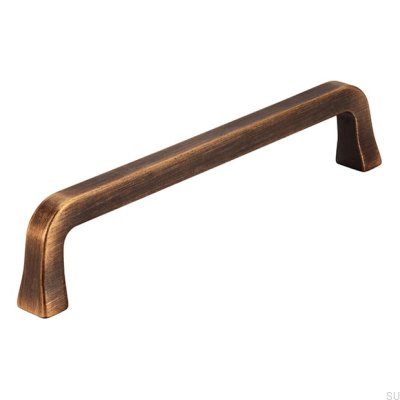 Puxador de móvel oblongo 2525 128 Bronze escovado antigo