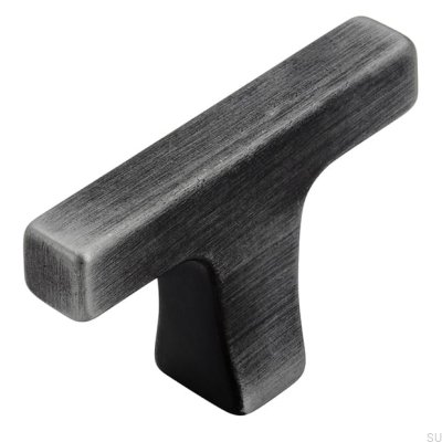T-Bar 2562 48 Botão para móveis de metal preto escovado