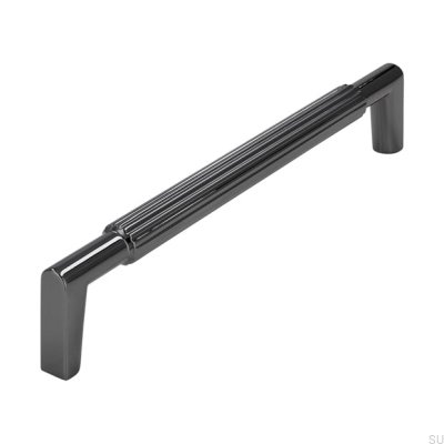 Puxador de móvel oblongo 2593 160 Preto Polido