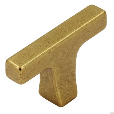T-Bar 2562 48 puxador para móveis em ouro antigo