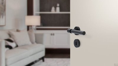 Maçaneta Helix 200, metal, preto, fechadura modular