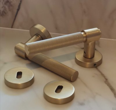Maçaneta Helix 200, metal, ouro, fechadura modular