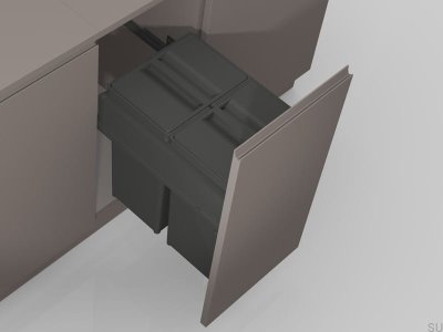 Lixeira larga para reciclagem 600, cinza escuro