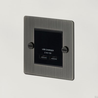 Módulo de soquetes USB duplos para placa europeia branca padrão britânico