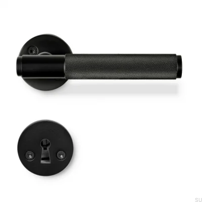 Maçaneta de porta Riff sistema escandinavo preto fosco