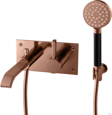 Torneira termostática para banheira de parede ARM036, cobre escovado, sem pintura