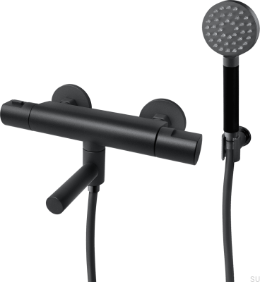 Torneira termostática para banheira de parede ARM026-150 Matte Black Brass