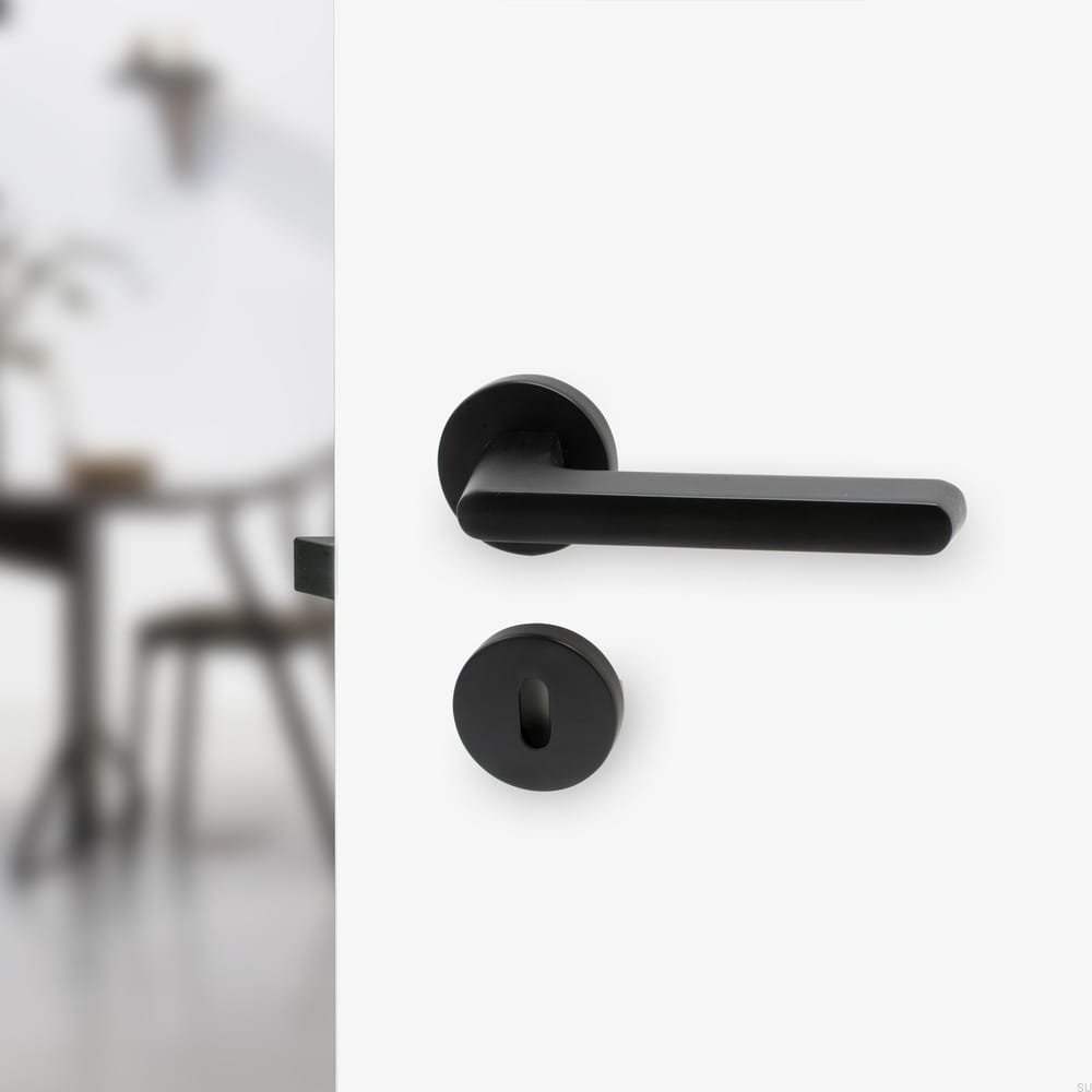 Klamka drzwiowa Tavira 30 Metalowa czarna zdjęcie na meblu