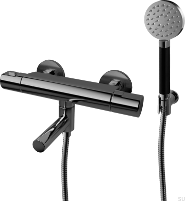 Torneira termostática de parede para banheira ARM026-150 Latão Preto Cromado