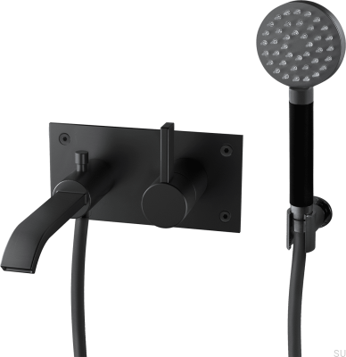 Torneira termostática para banheira de parede ARM036, latão preto fosco