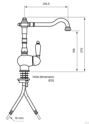 Torneira de cozinha FME181, latão cromado