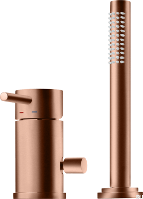 Torneira para banheira com chuveiro BI048, cobre escovado, sem pintura