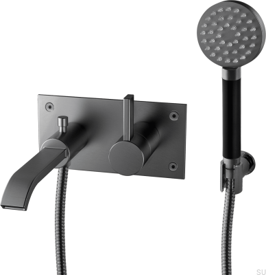 Torneira termostática para banheira de parede ARM036 Latão Preto Cromado Escovado