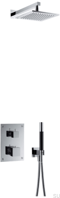 Conjunto de duche com torneira de pressão termostática BOX8268 SQUARE ED2 Latão Cromado