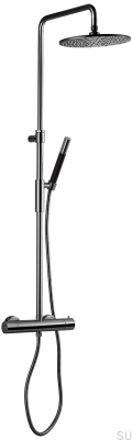 Conjunto de chuveiro TVM7200-150 latão preto cromado