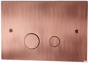 Botão de descarga DUO112, cobre escovado, sem pintura
