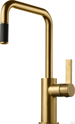 Torneira de cozinha com bico extraível ARM577 Latão Mel Ouro Escovado