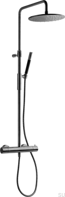 Conjunto de chuveiro TVM7200-150 latão preto cromo escovado