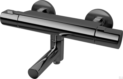 Torneira termostática de parede para banheira ARM022-150 Latão Preto Cromado