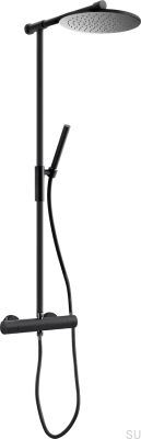 Conjunto de chuveiro de latão preto fosco TVM300