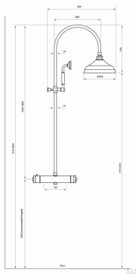 Conjunto de chuveiro XCOL7269-150 Latão polido sem pintura