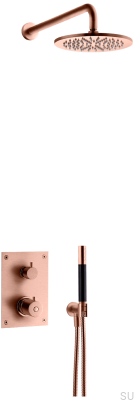 Conjunto de duche com torneira de pressão termostática BOX7268 ED2 Cobre escovado sem pintura