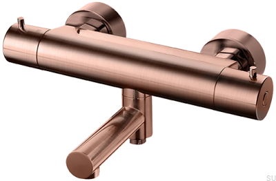 Torneira termostática para banheira e chuveiro EVM022-150 Cobre escovado sem pintura