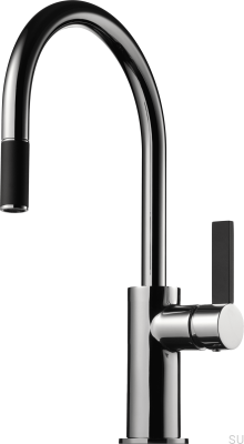 Torneira de cozinha com bico extraível ARM375 Cromo/Preto